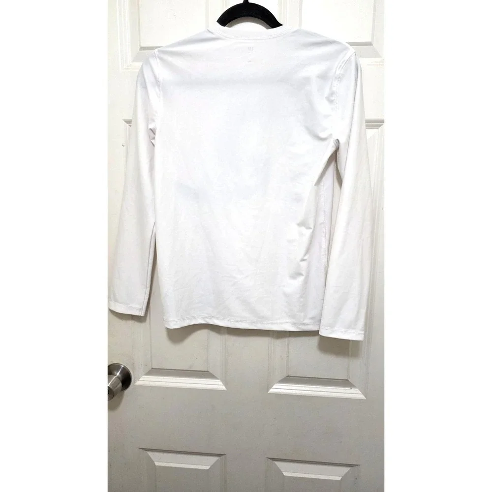 Gap Kids‎ XL White Swim Long-Sleeve Shirt Blue Wave Design Lightweight